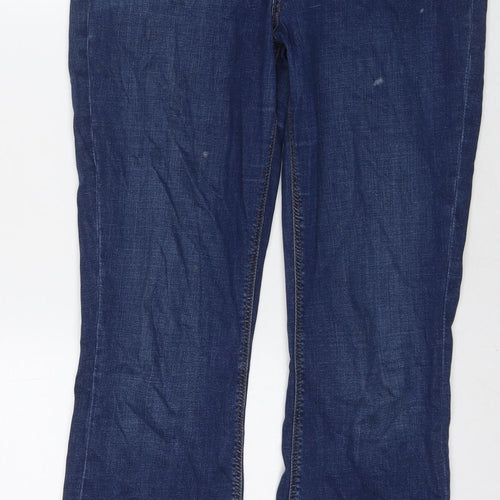 Per Una Womens Blue Polyester Blend Straight Jeans Size 12 L32 in Regular Zip