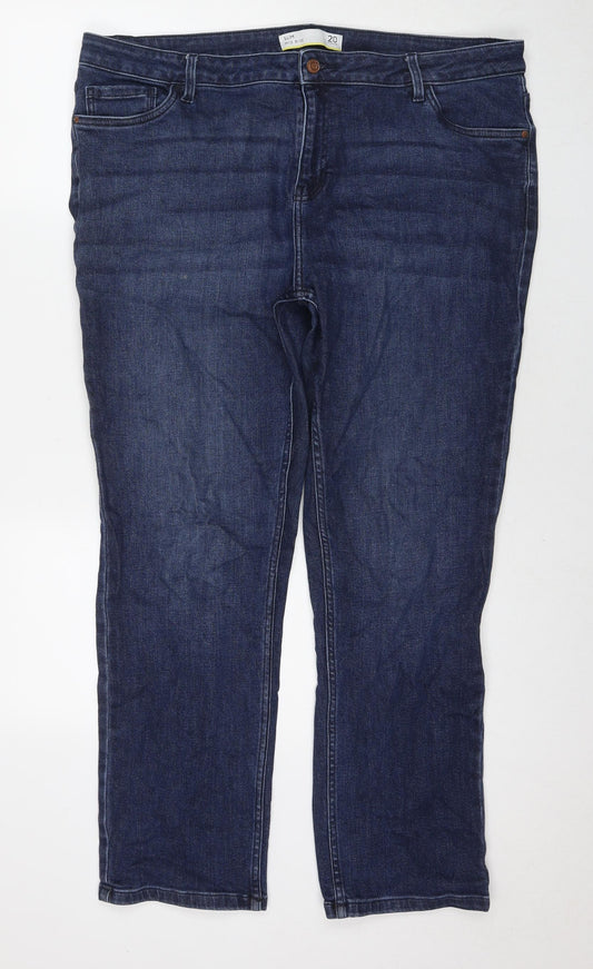 NEXT Womens Blue Cotton Skinny Jeans Size 20 L30 in Regular Zip