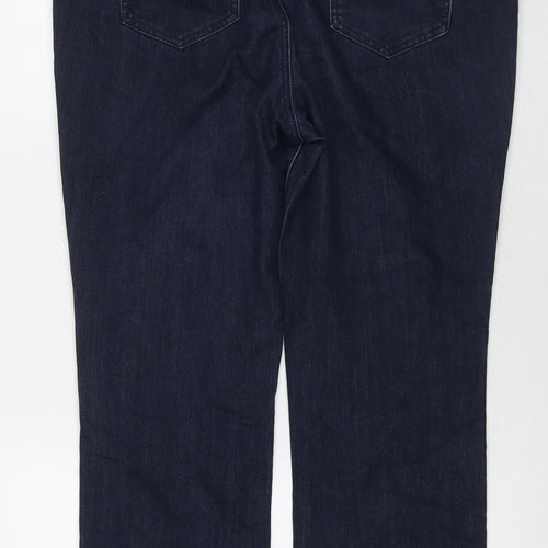 Denim & Co. Womens Blue Cotton Straight Jeans Size 10 L26 in Regular Zip