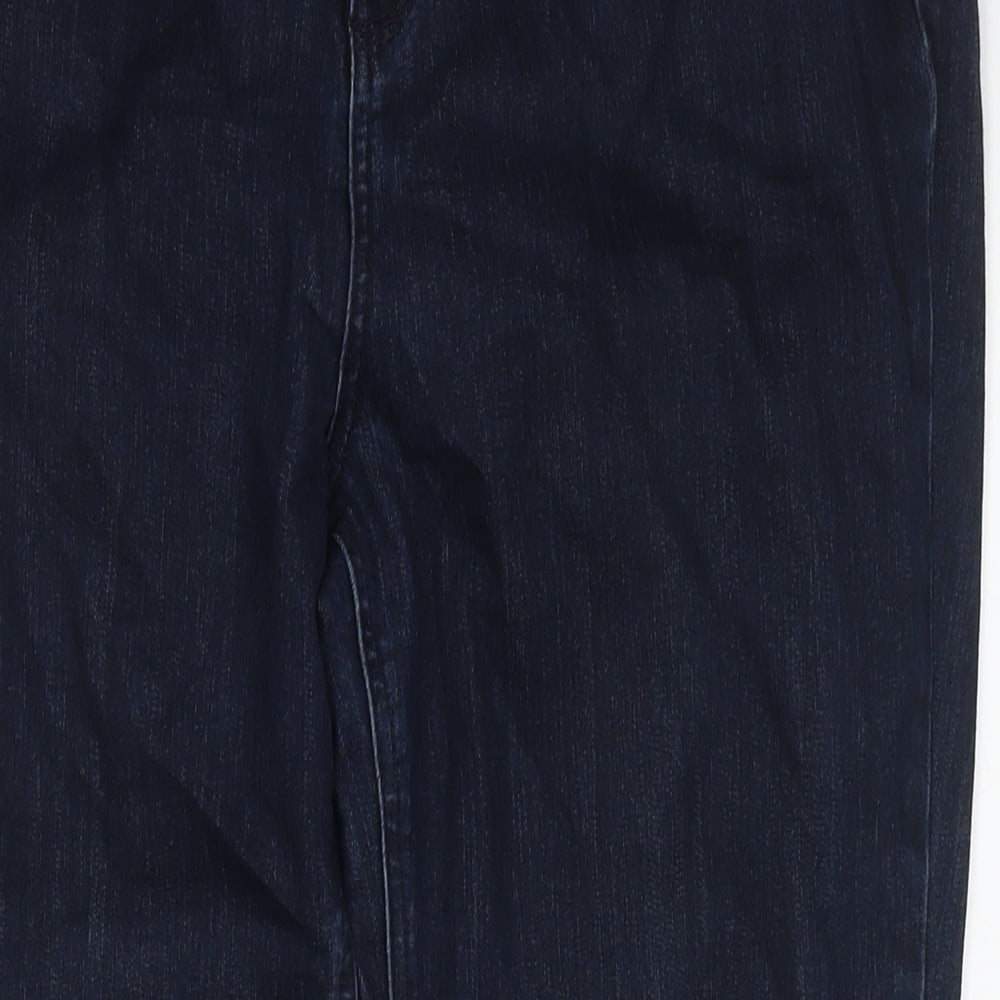 Denim & Co. Womens Blue Cotton Straight Jeans Size 10 L26 in Regular Zip