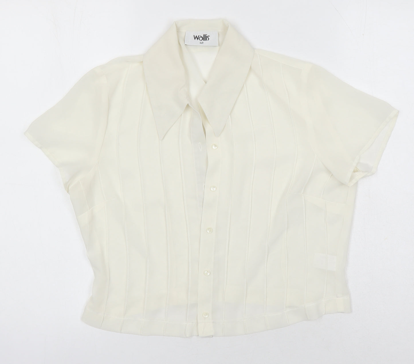 Wallis Womens Ivory Polyester Basic Blouse Size 12 Collared