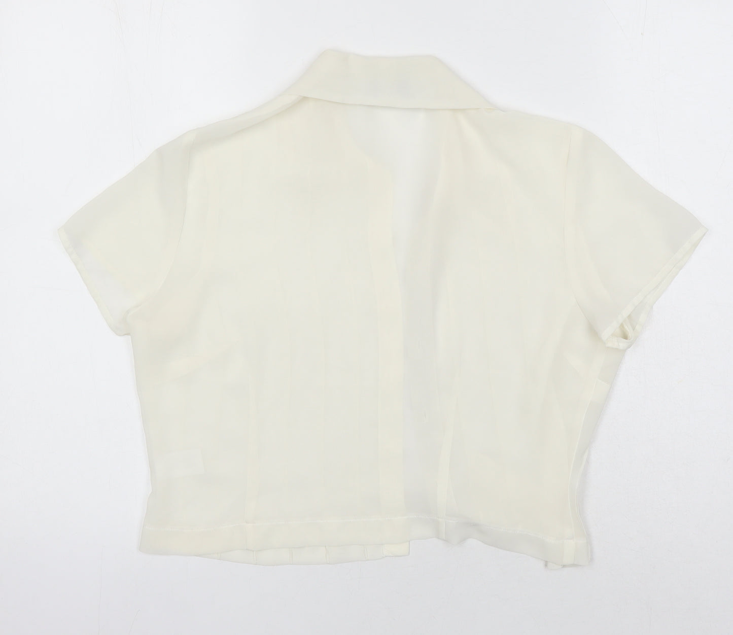 Wallis Womens Ivory Polyester Basic Blouse Size 12 Collared