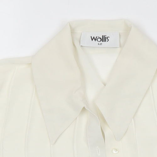 Wallis Womens Ivory Polyester Basic Blouse Size 12 Collared