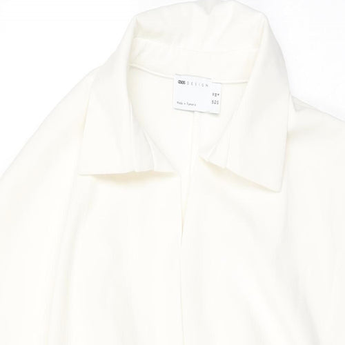 ASOS Womens White Polyester Shift Size 10 Collared Pullover