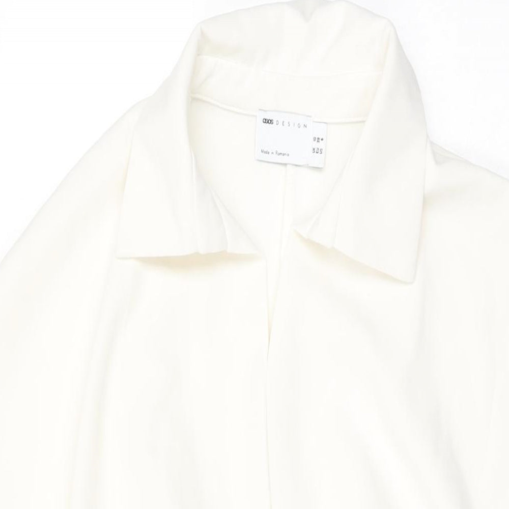 ASOS Womens White Polyester Shift Size 10 Collared Pullover