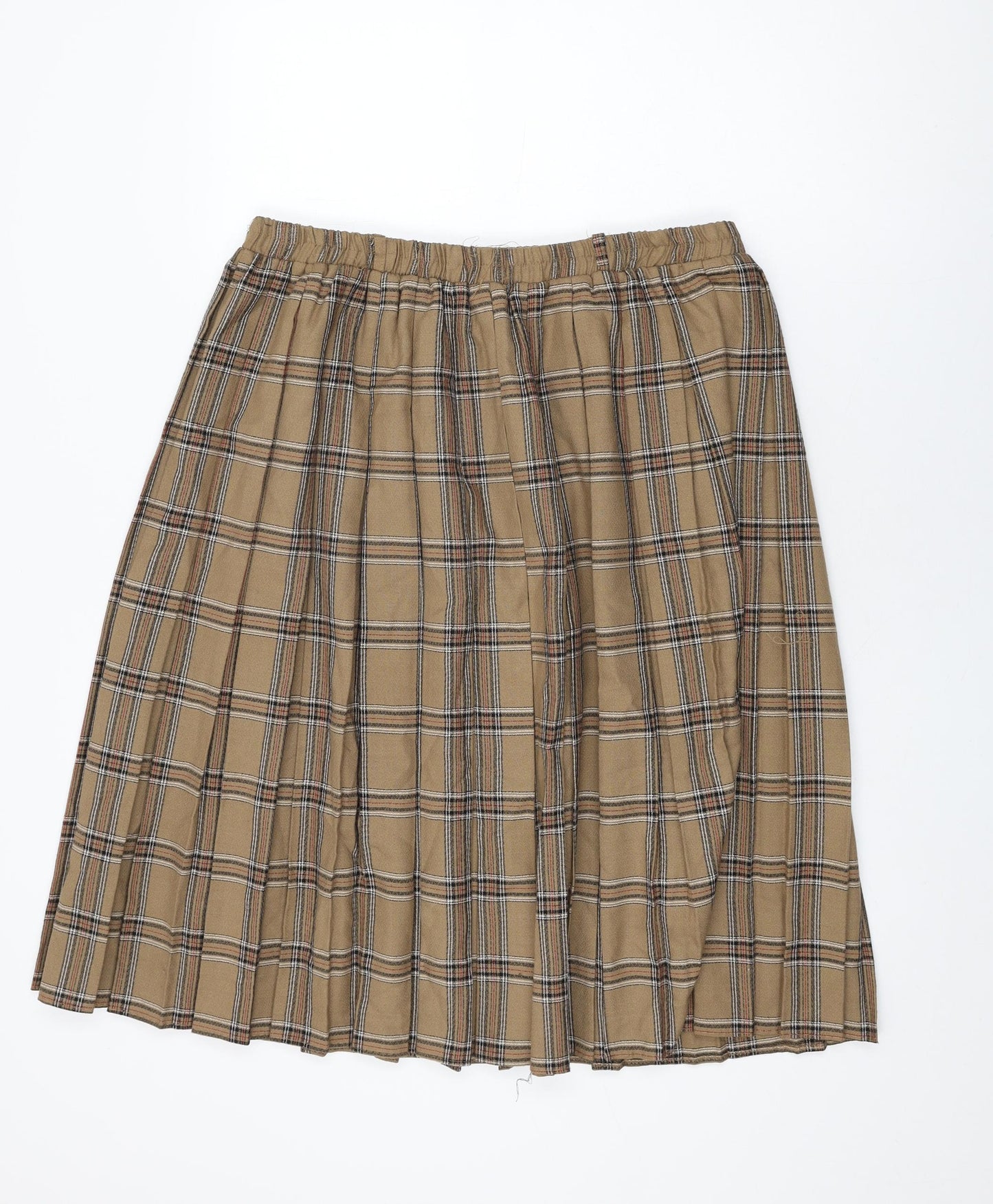 Bonmarché Womens Brown Plaid Polyester Swing Skirt Size 22