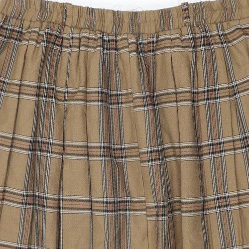 Bonmarché Womens Brown Plaid Polyester Swing Skirt Size 22