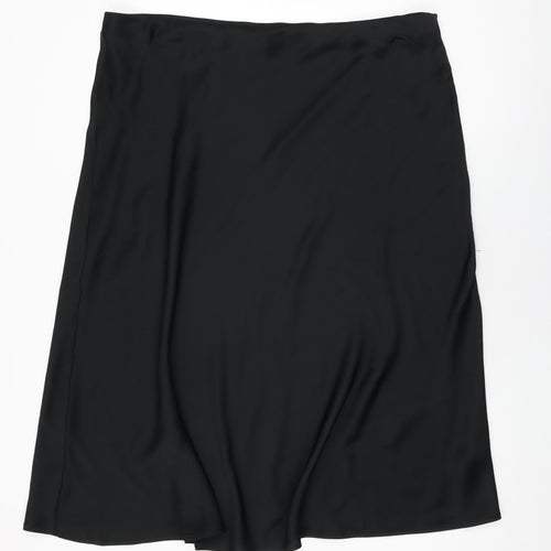 Marks and Spencer Womens Black Polyester Swing Skirt Size 22