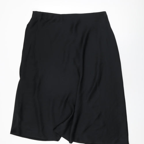 Marks and Spencer Womens Black Polyester Swing Skirt Size 22