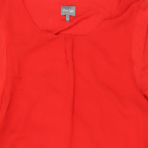 Phase Eight Womens Red Polyester Basic Blouse Size 14 Round Neck