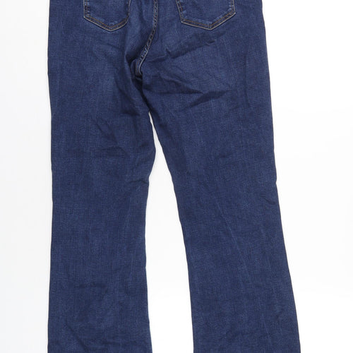 Per Una Womens Blue Cotton Bootcut Jeans Size 10 L29 in Regular Zip