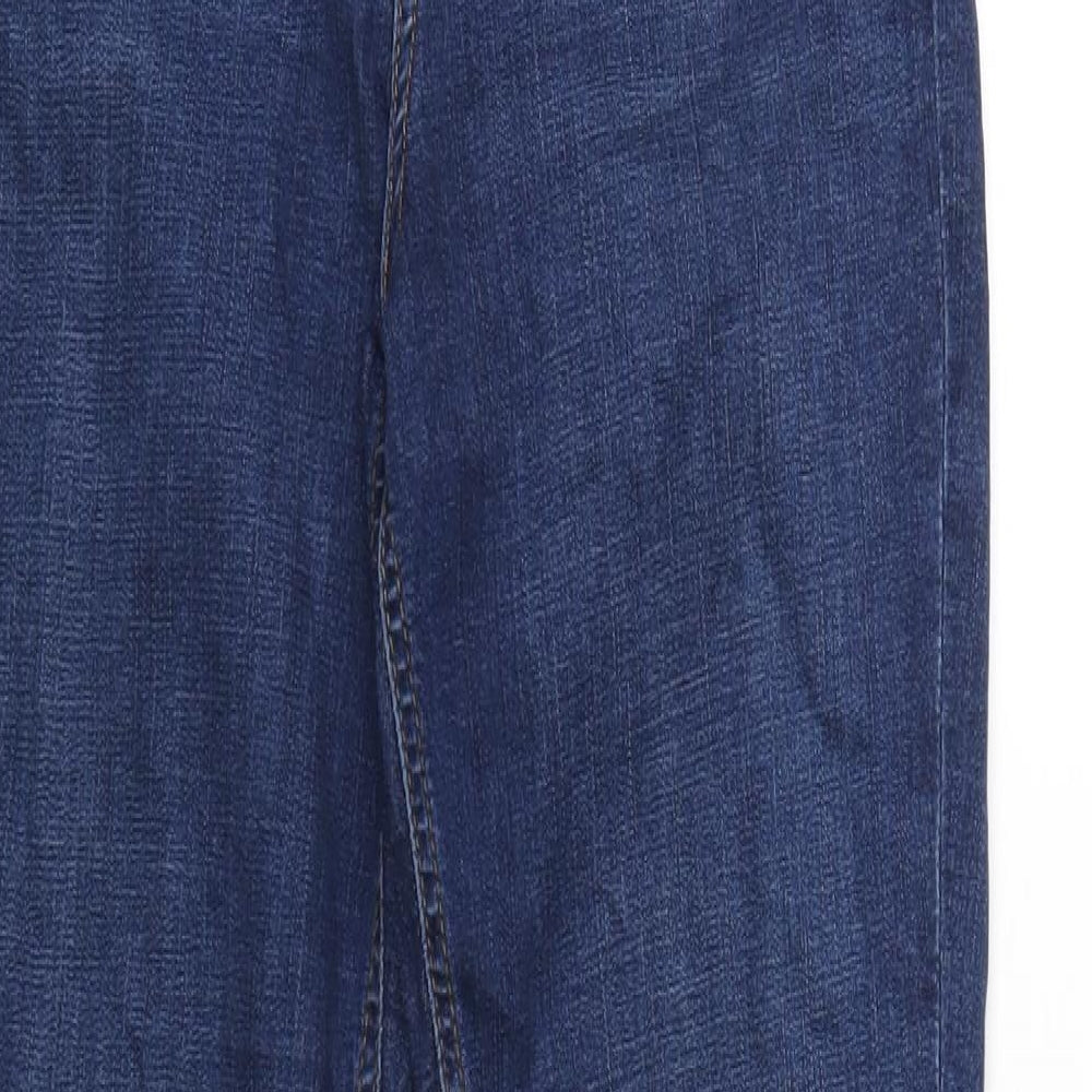 Per Una Womens Blue Cotton Bootcut Jeans Size 10 L29 in Regular Zip