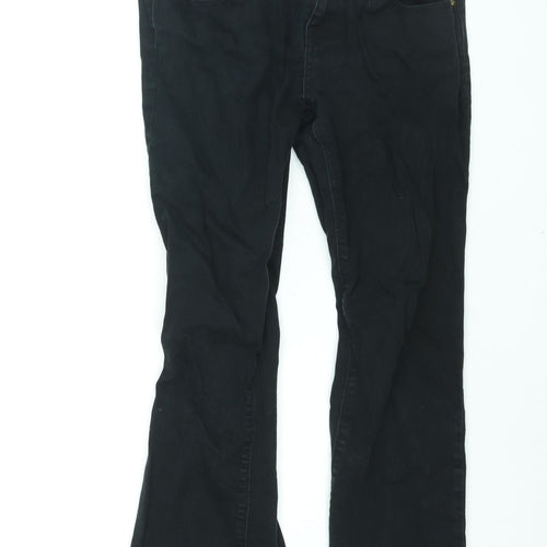 YES YES Womens Black Cotton Bootcut Jeans Size 10 L30 in Regular Zip