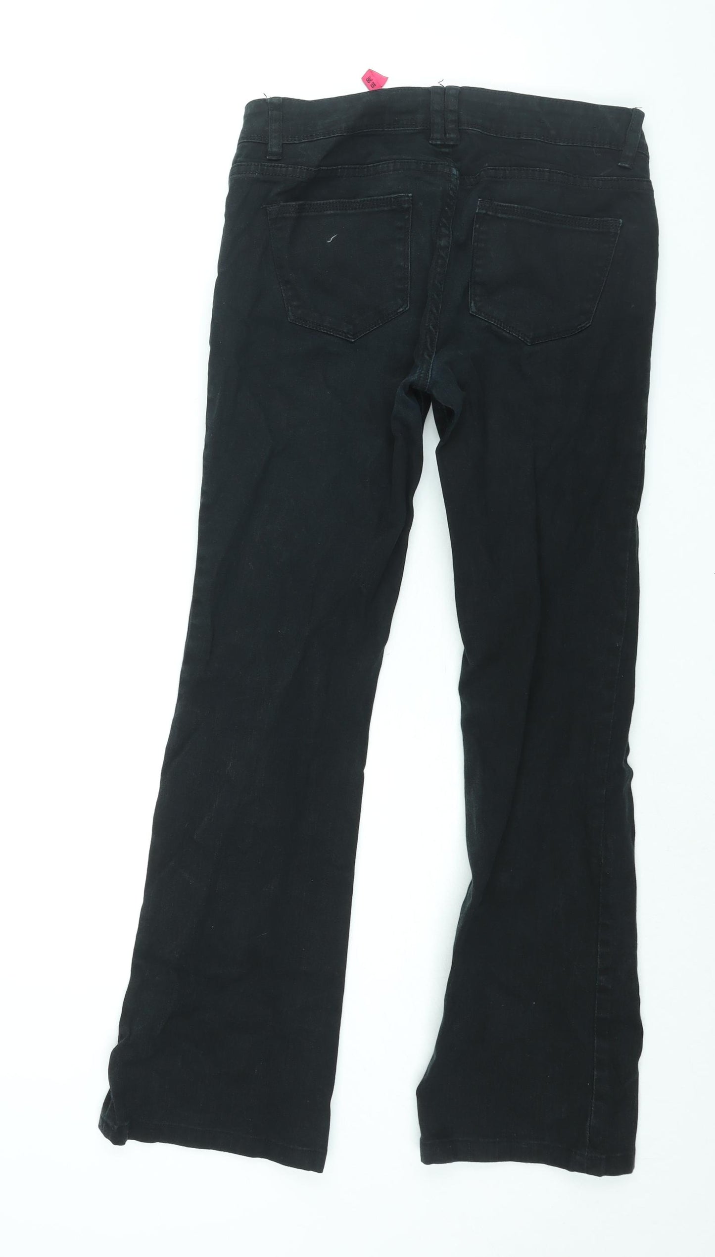 YES YES Womens Black Cotton Bootcut Jeans Size 10 L30 in Regular Zip