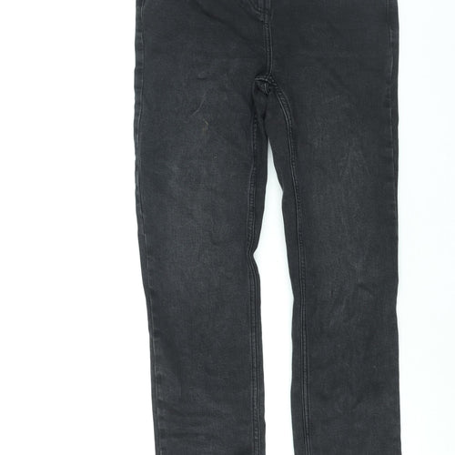 NEXT Womens Black Cotton Straight Jeans Size 10 L30 in Regular Zip