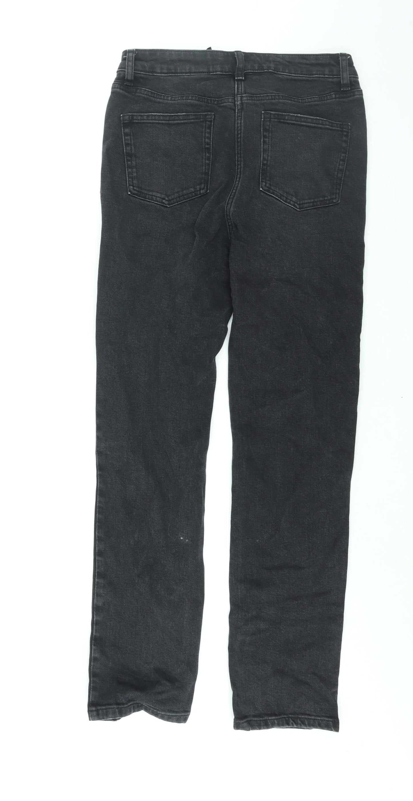 NEXT Womens Black Cotton Straight Jeans Size 10 L30 in Regular Zip