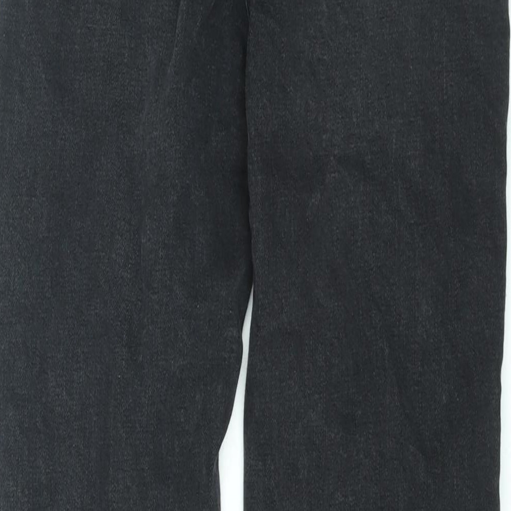 NEXT Womens Black Cotton Straight Jeans Size 10 L30 in Regular Zip