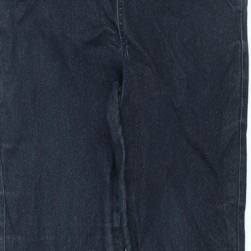 Wallis Womens Blue Cotton Skinny Jeans Size 12 L30 in Regular Zip