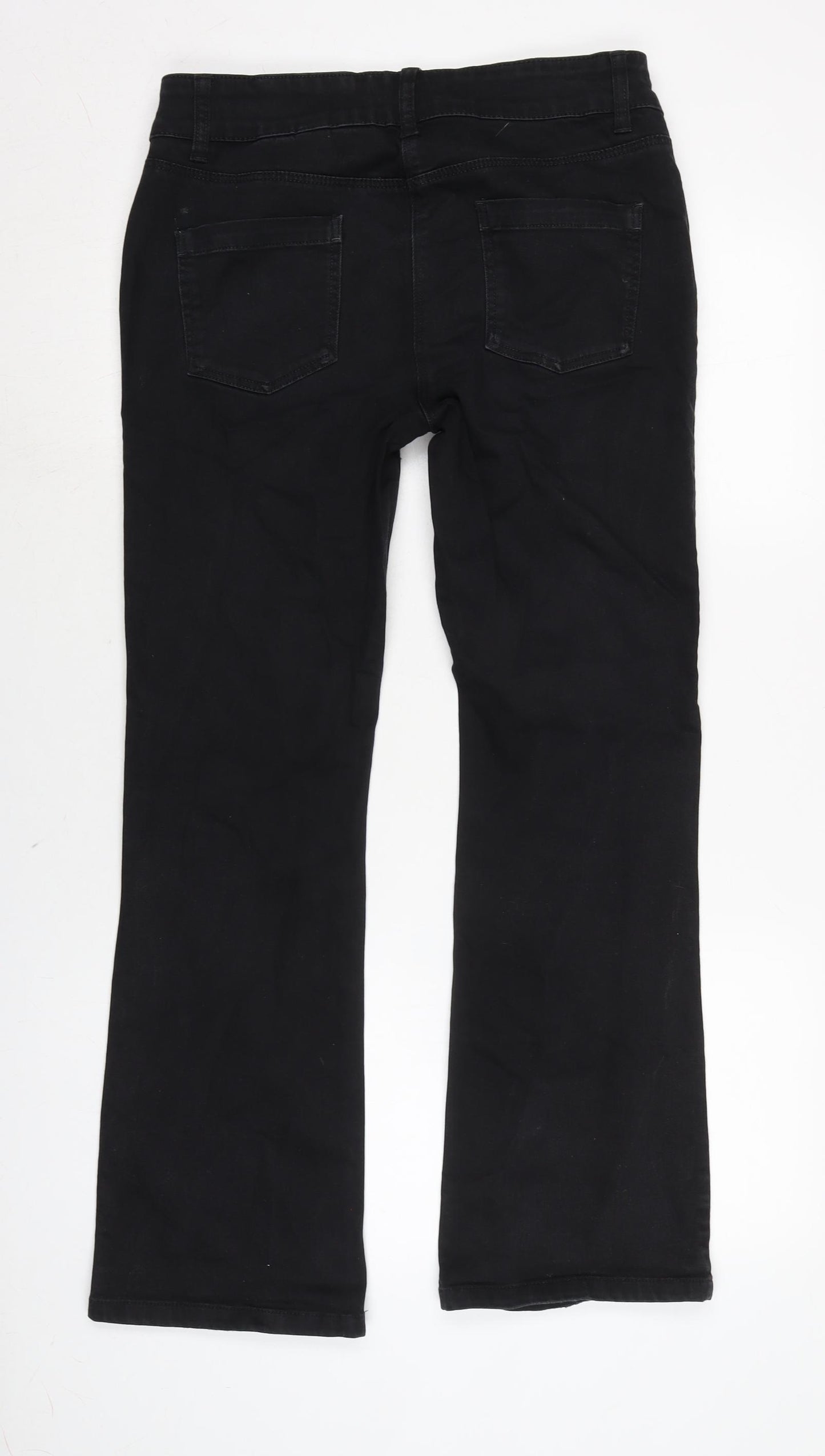 NEXT Womens Black Cotton Blend Skinny Jeans Size 12 L29 in Regular Zip