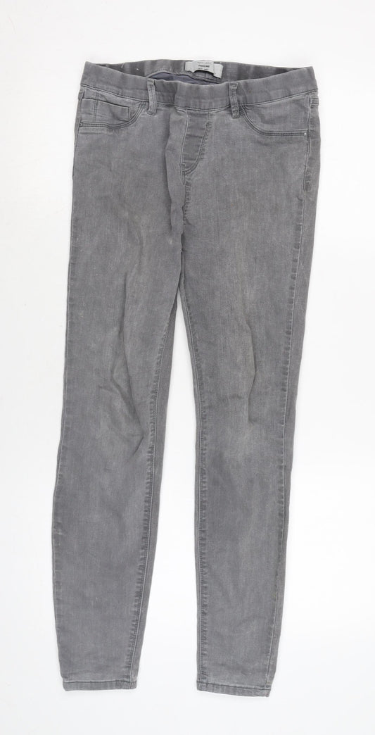 New Look Womens Grey Cotton Blend Jegging Jeans Size 12 L27 in Regular