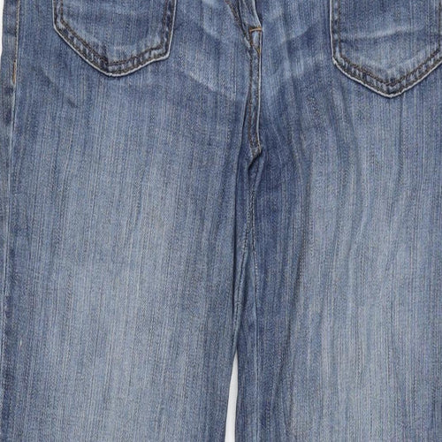 NEXT Womens Blue Cotton Blend Flared Jeans Size 10 L31 in Regular Zip