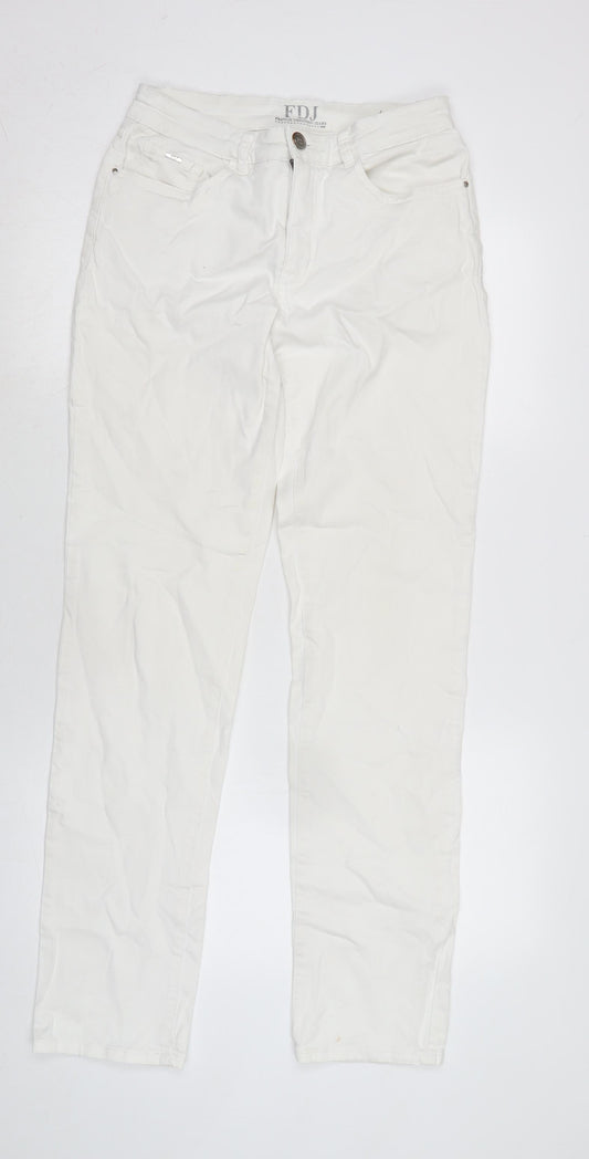 French dressing Jean Womens White Cotton Blend Straight Jeans Size 10 L31 in Regular Zip