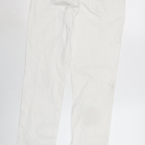 French dressing Jean Womens White Cotton Blend Straight Jeans Size 10 L31 in Regular Zip