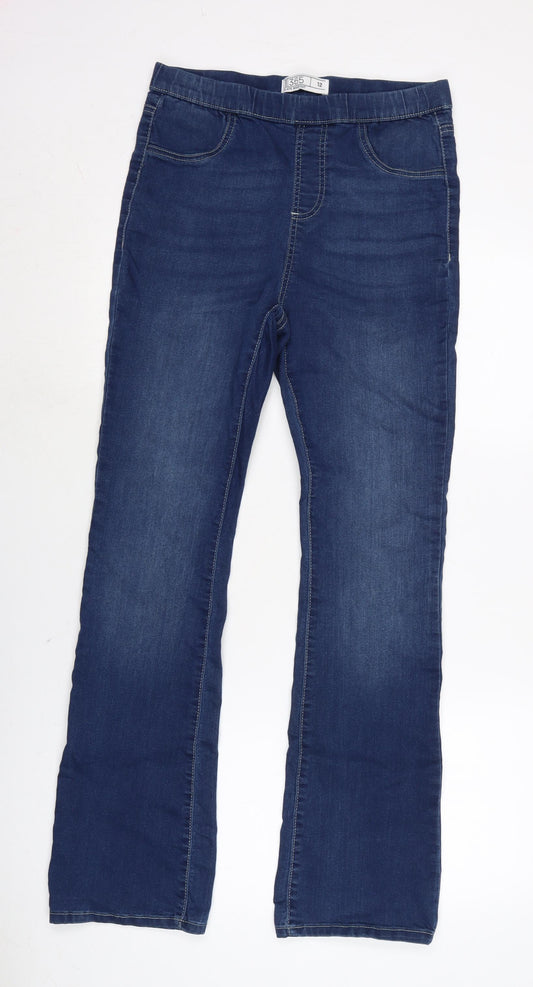 Denim 365 Womens Blue Cotton Blend Jegging Jeans Size 12 L31 in Regular - Bootcut,