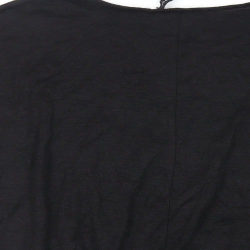 New Look Womens Black Viscose Basic Blouse Size M Round Neck