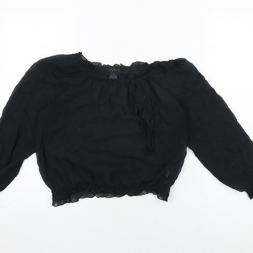 The Limited Womens Black Silk Basic Blouse Size S Round Neck