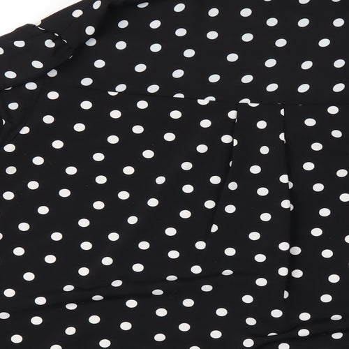 NEXT Womens Black Polka Dot Polyester Basic Blouse Size 18 Collared