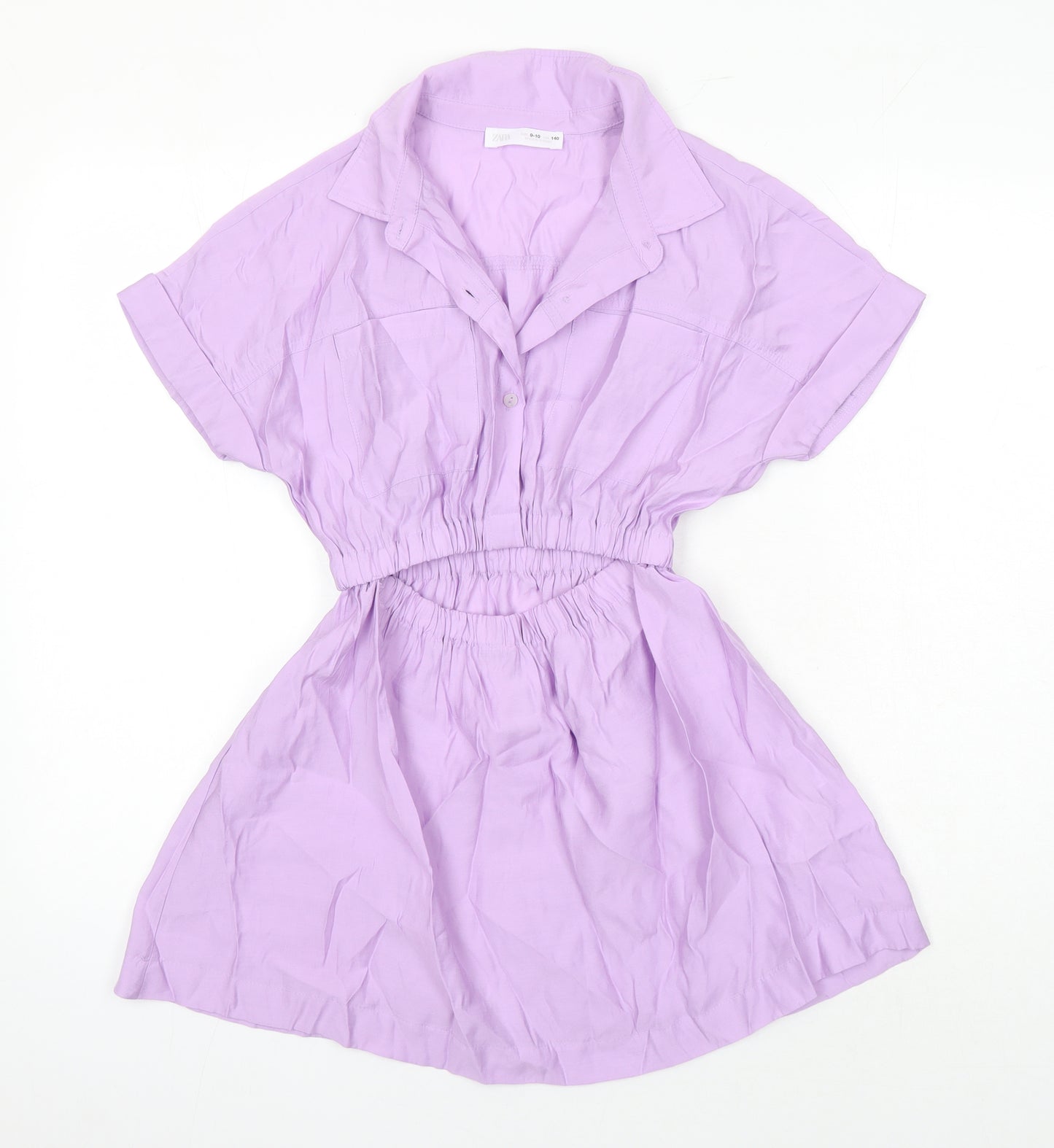 Zara Girls Purple Modal A-Line Size 9-10 Years Collared