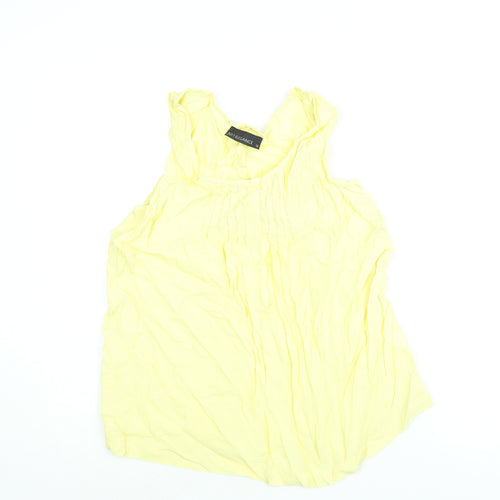 Just Elegance Womens Yellow Viscose Camisole Blouse Size 12 Scoop Neck