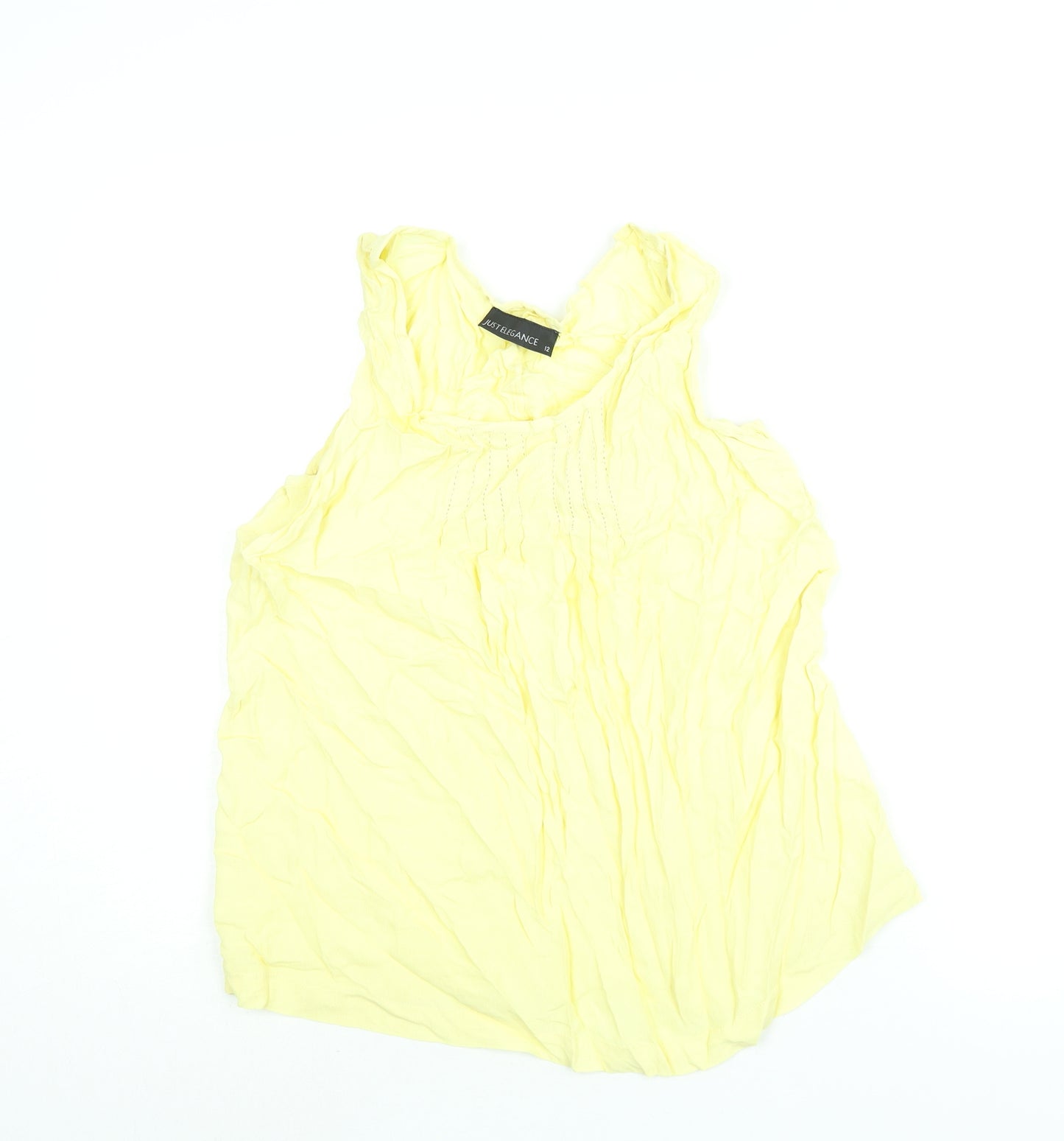 Just Elegance Womens Yellow Viscose Camisole Blouse Size 12 Scoop Neck