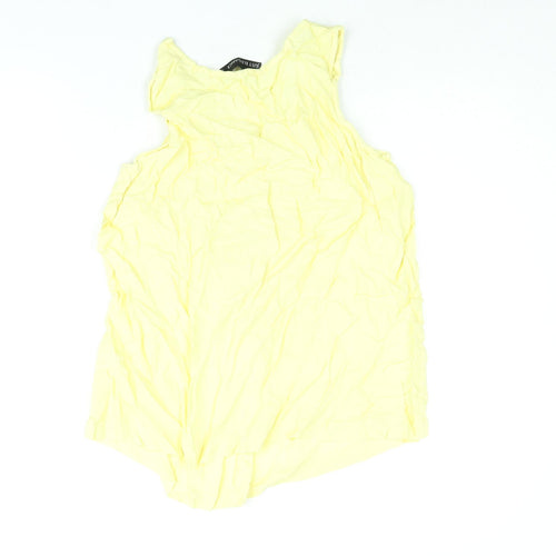 Just Elegance Womens Yellow Viscose Camisole Blouse Size 12 Scoop Neck