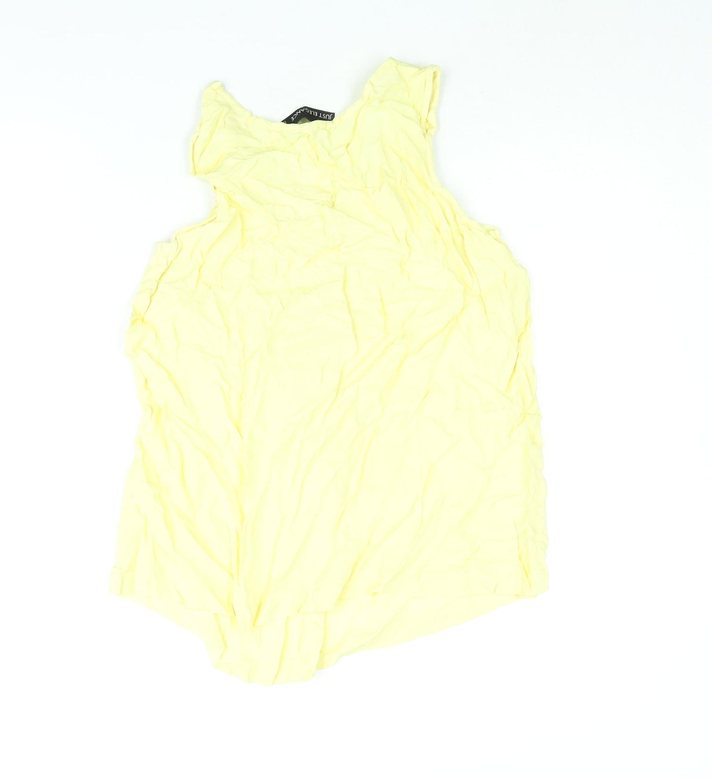 Just Elegance Womens Yellow Viscose Camisole Blouse Size 12 Scoop Neck