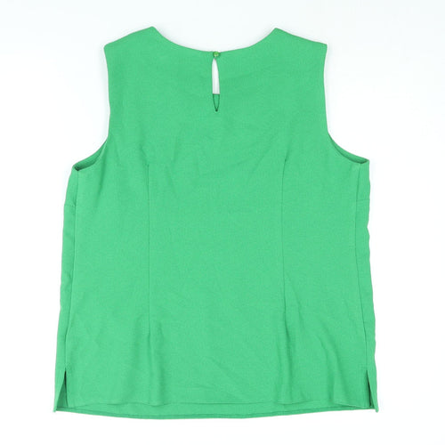 Dorothy Perkins Womens Green Polyester Camisole Blouse Size 16 Round Neck - Rhinestone Neckline