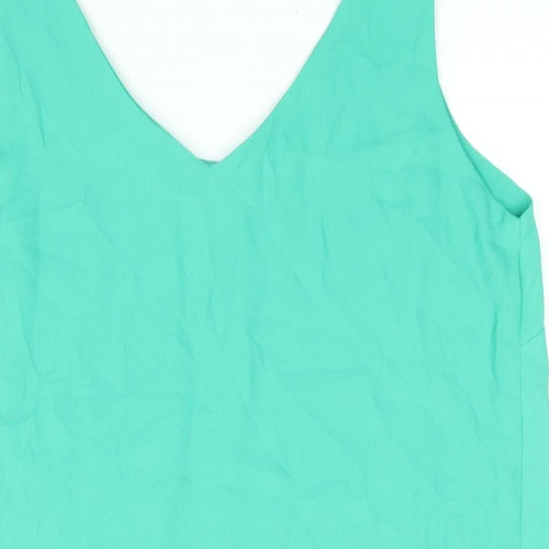 Wallis Womens Green Polyester Camisole Blouse Size 10 Scoop Neck