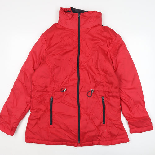 Anne De Lancay Womens Red Anorak Jacket Size M Zip