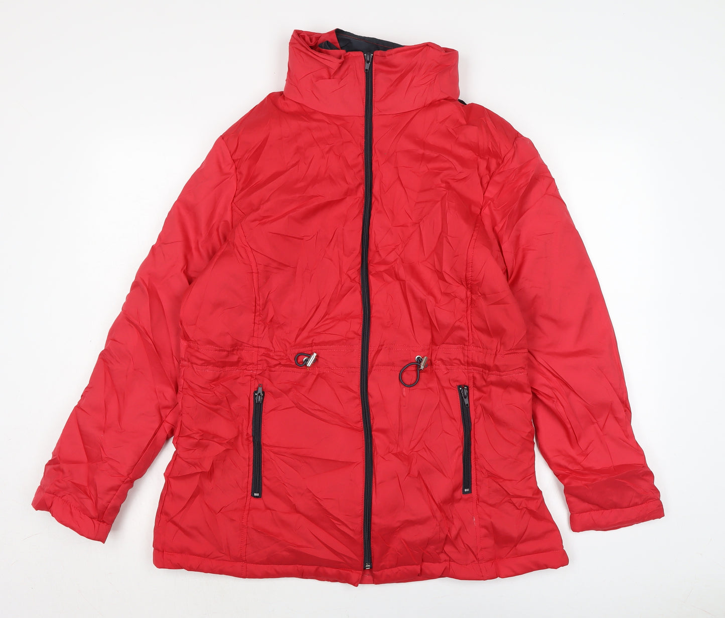 Anne De Lancay Womens Red Anorak Jacket Size M Zip