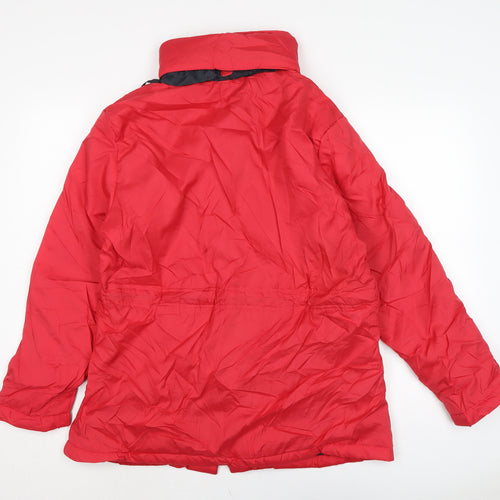 Anne De Lancay Womens Red Anorak Jacket Size M Zip