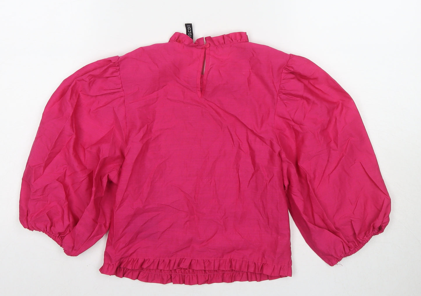 Divided by H&M Womens Pink Polyester Basic Blouse Size 10 Round Neck