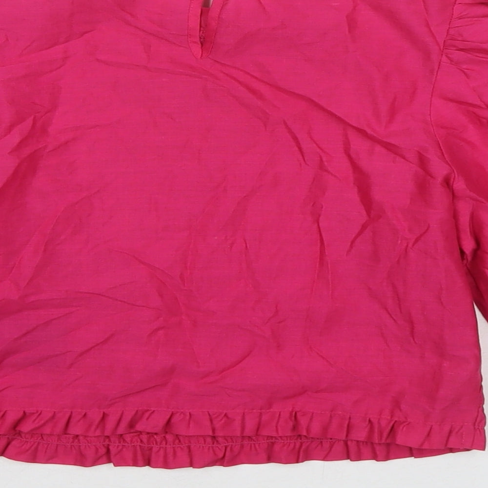 Divided by H&M Womens Pink Polyester Basic Blouse Size 10 Round Neck