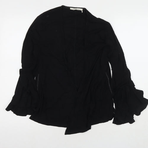 monari Womens Black Viscose Kimono Blouse Size 12 V-Neck