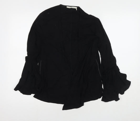 monari Womens Black Viscose Kimono Blouse Size 12 V-Neck