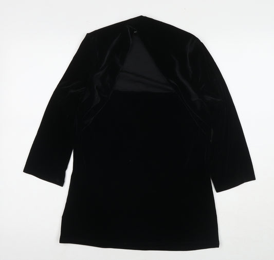 Marks and Spencer Womens Black Polyester Basic Blouse Size 18 Square Neck