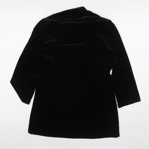 Marks and Spencer Womens Black Polyester Basic Blouse Size 18 Square Neck