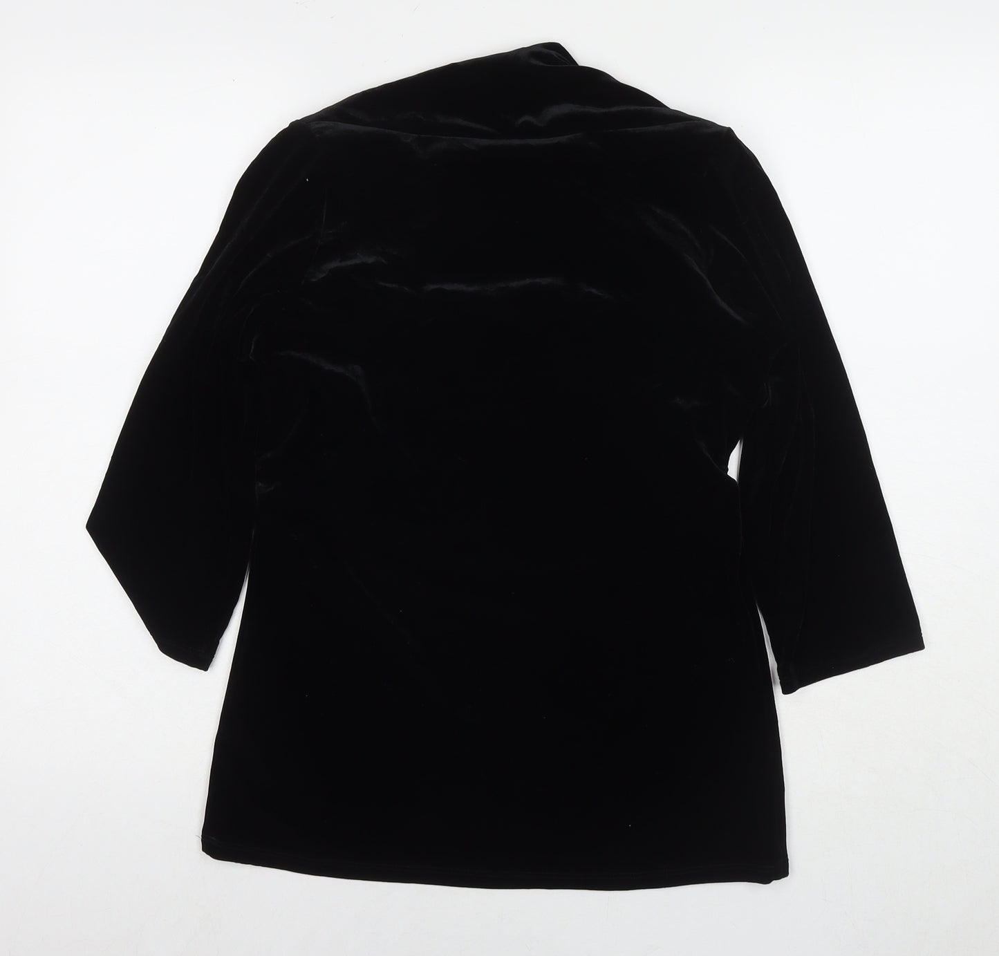 Marks and Spencer Womens Black Polyester Basic Blouse Size 18 Square Neck