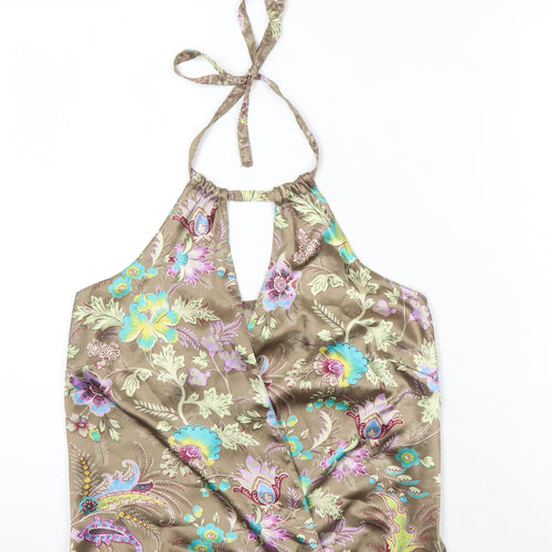 Only Womens Multicoloured Floral Polyester Cropped Blouse Size S Halter