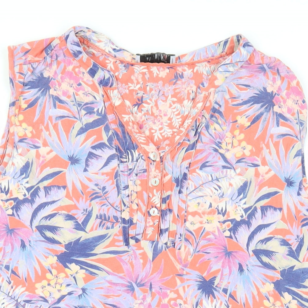 Per Una Womens Multicoloured Floral Viscose Tunic Blouse Size 14 V-Neck